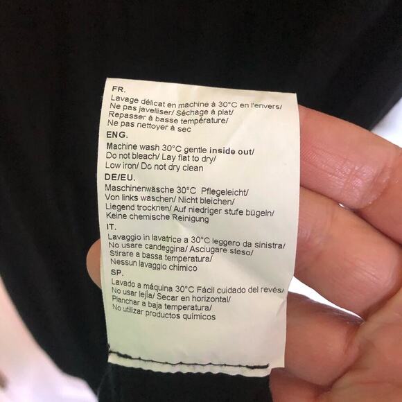 Lisette L Black Knit 3/4 Sleeve Shirt with Rhinestone Detail & Tie Front - Small - Picture 7 of 7